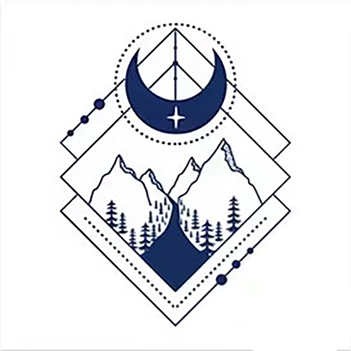 Geometrische Bergwelt & Mondsichel – Bild 2